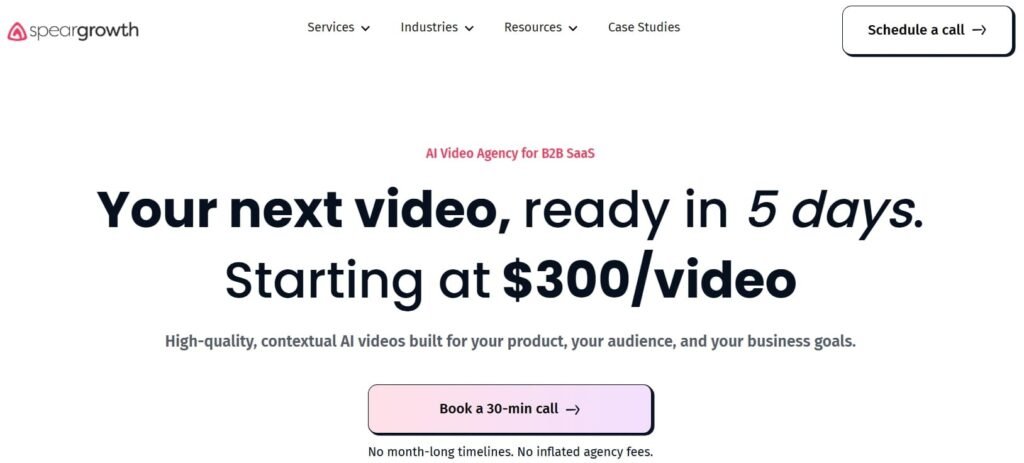 SaaS video marketing services by Spear Growth.
