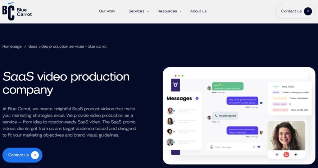 Blue Carrot homepage