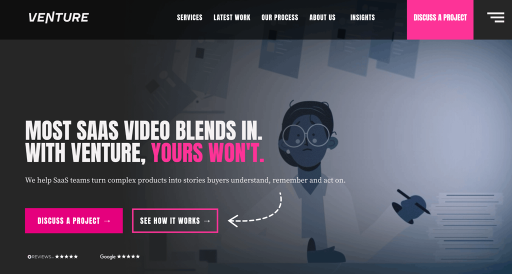 Venture Videos homepage